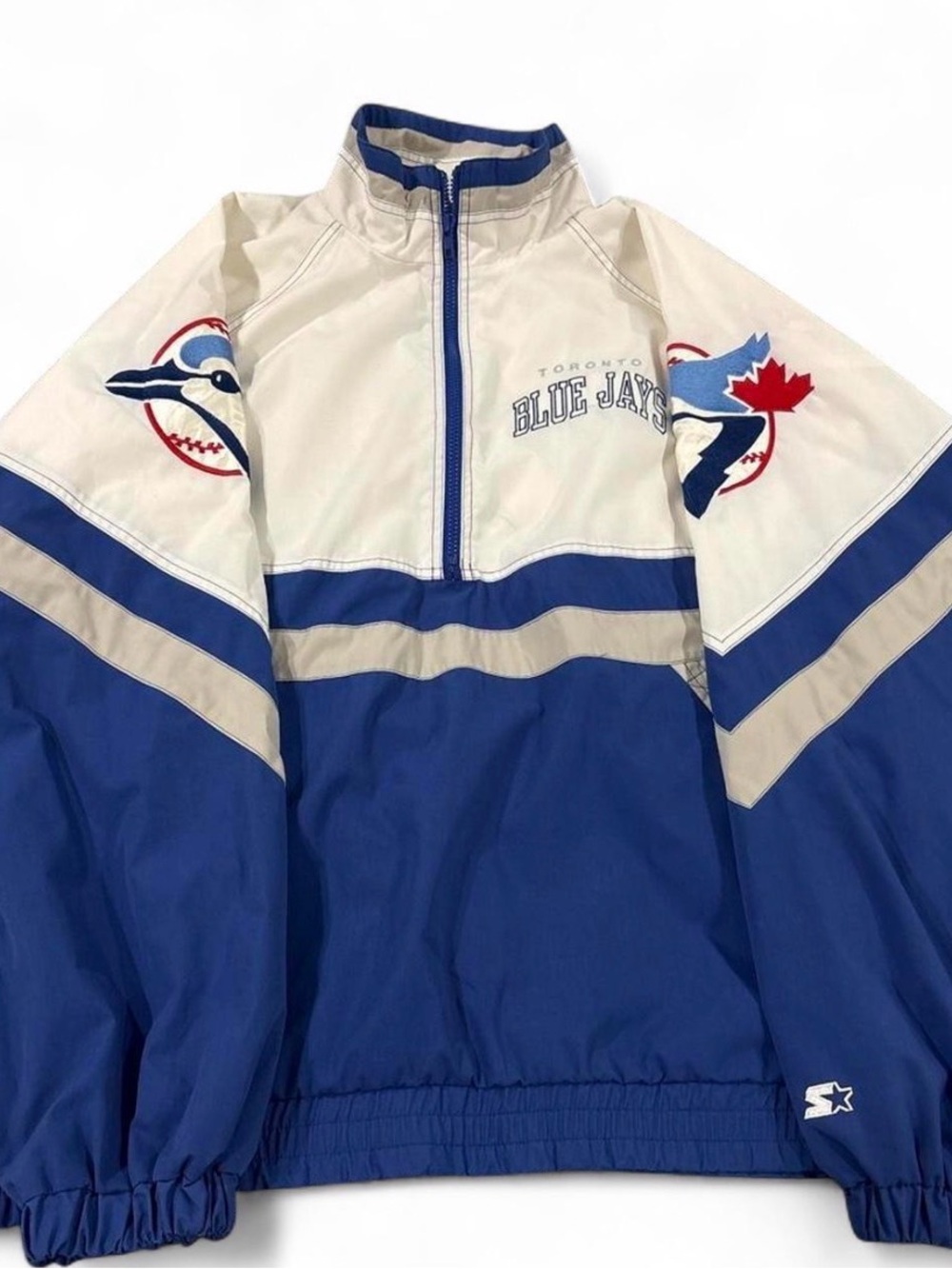 Toronto Blue Jays Vintage Windbreaker Jacket - Blue & Cream